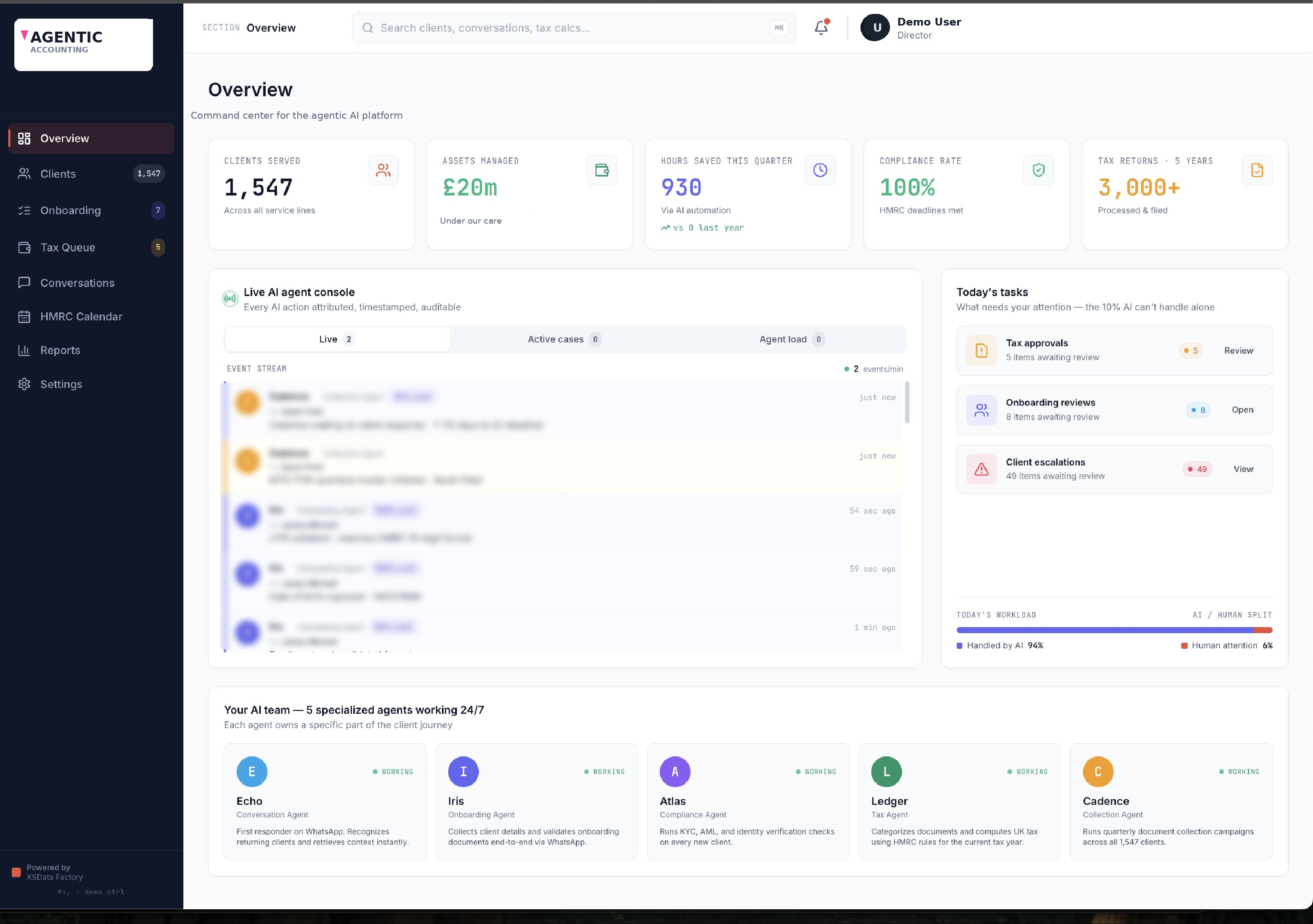 Agentic AI Accounting interface